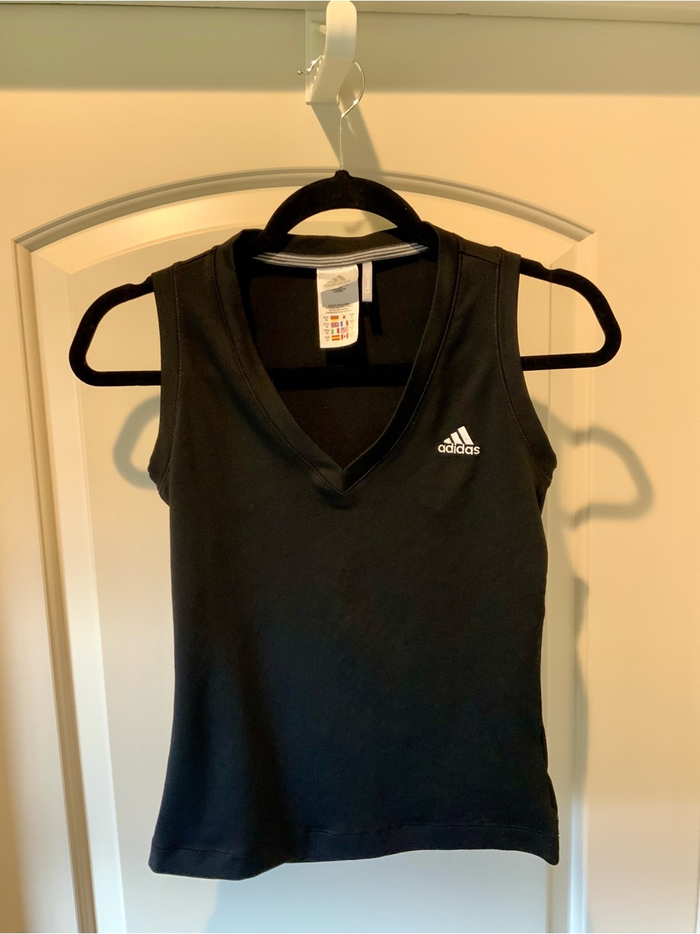 adidas Black V-Neck Sleeveless Athletic Tank